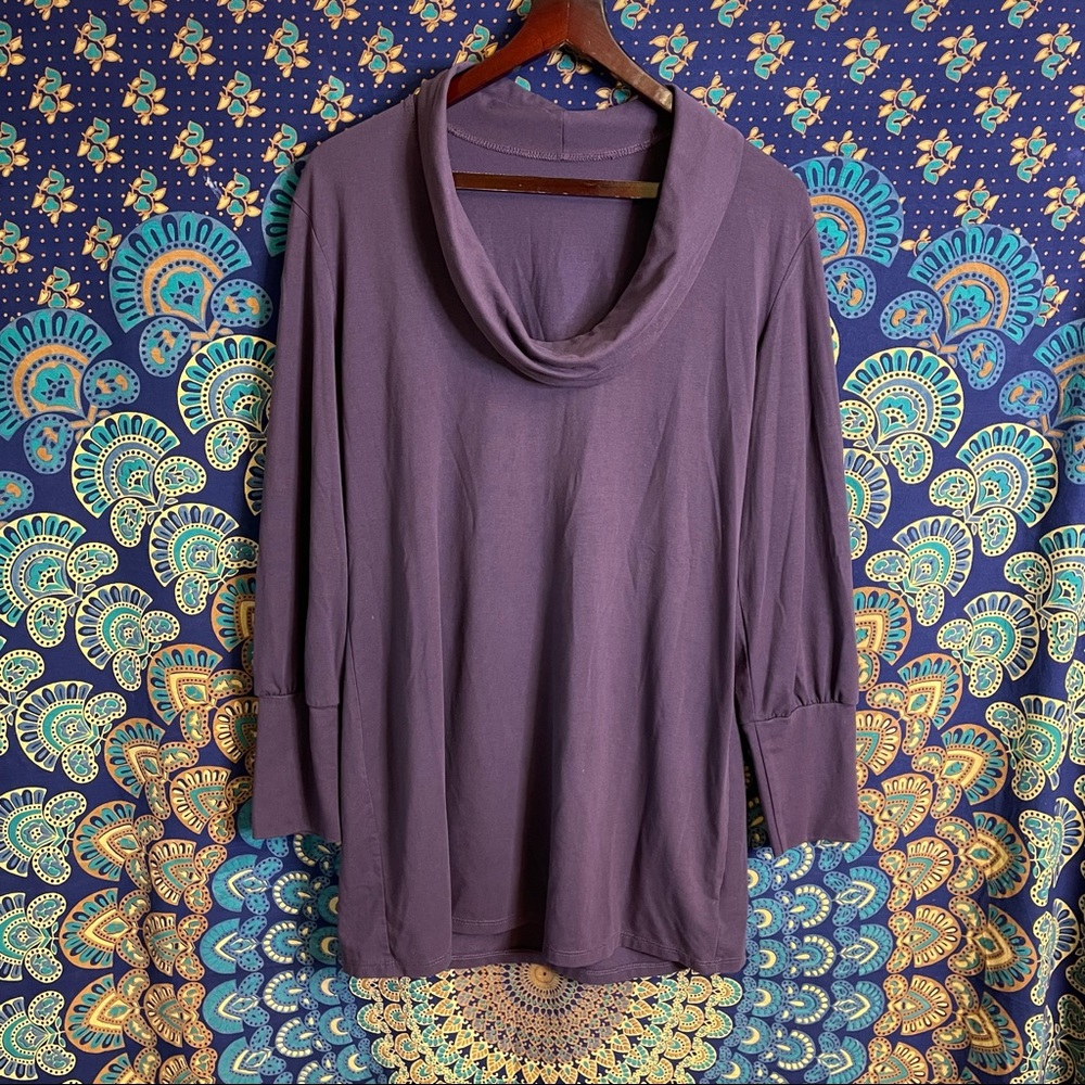 SEXY Ladies mint flowy cowl neck tunic purple by Weekenders size Lsarge